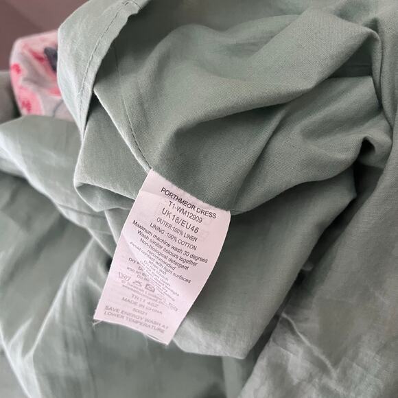 Seasalt Cornwall Porthmeor Linen Floral Dress Red Blue Plus Lined Sheath 18 - Picture 8 of 8